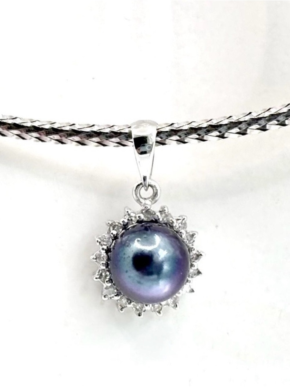 14k Gold Tahitian Pearl Diamond Pendant